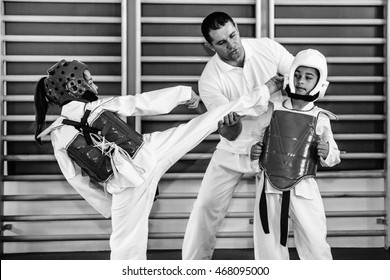 Taekwondo Instructor With Kids