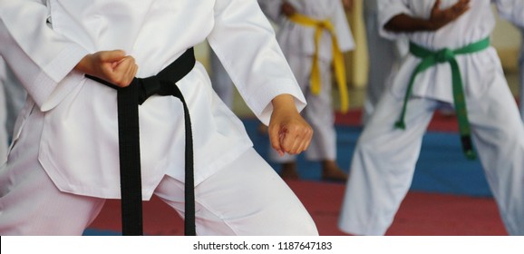Atletas de Taekwondo. Momento del atleta para calentar y golpear a un oponente durante el torneo taekwondo niños