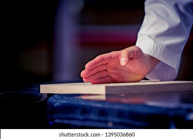 Taekwondo Master Breaking Wooden Board