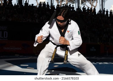 Taekwondo Punch, Fist Close Up Of Athlete Taekwondo Team Demonstration During Performance. World Taekwondo Championship, Rome, Italy, June 4 2022