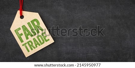 Tag on a blackboard - Fair trade
