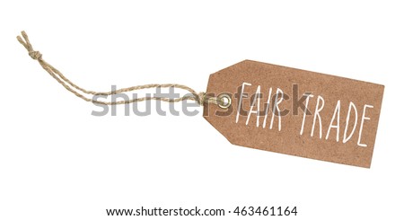  Tag on a white background with the text Fair Trade