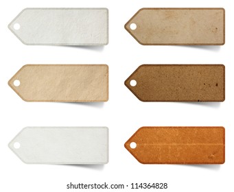 Tag Paper Craft Stick On White Background