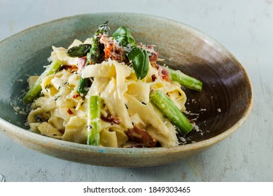 Tagliatelle Bacon Asparagus Italian Pasta