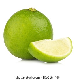 Tahiti Lime Isolated On White Background.