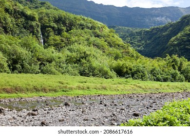 Tahiti.Tropical nature and mountain river.