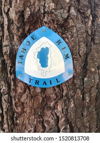 Tahoe Rim Trail Marker On A Tree