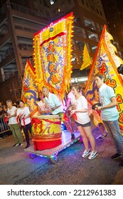 Tai Hang, Hong Kong - September 25, 2018: Tai Hang Fire Dragon Dance, A Traditional Event On Mid-Autumn Festival