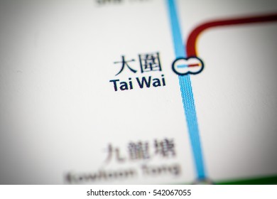 Tai Wai Station. Hong Kong Metro Map.