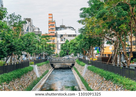 Taichung cityscape and river in Taiwan
