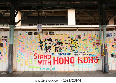 Taichung, Taiwan-11/28/2019: Lennon Wall At Taichung Station. Translation: 