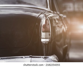 Tail Fin And Taillight Details Of A Classic Car.