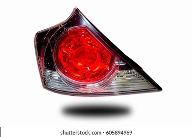 Tail Light On White Background With Cut Off