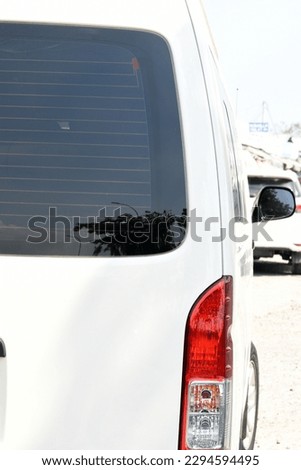 Tail light of a white van