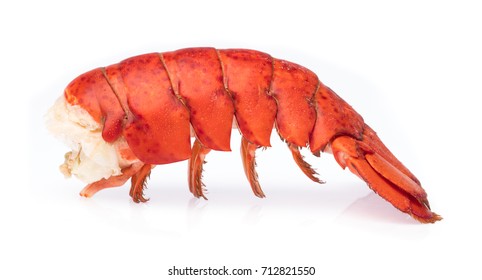 Tail Of Shrimp Lobster Isolated On White Background