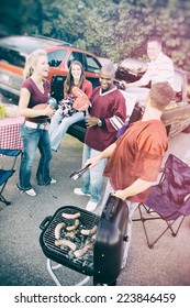 Tailgate: Fans Having A Cookout Before Game