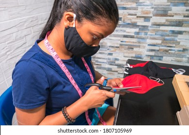 Tailor Making Protective Masks. Pandemic Concept