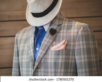 Tailor suit detail close up 