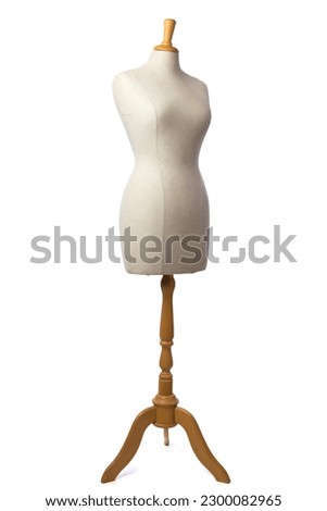 Tailor's mannequin on stand isolated on white background