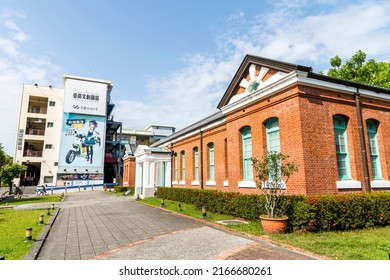 Tainan, Taiwan- April 10, 2022: Building View Of Tainan Cultural And Creative Park In Taiwan. The Red Brick Building Was The Monopoly Bureau Branch Of The Taiwan Governor's Office During Japanese Rule