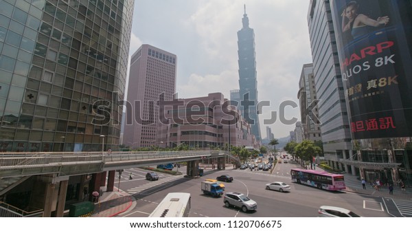 Taipei city, Taiwan, 28 May 2018:- Taipei\
business city with 101 tower\
building