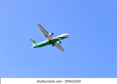 Taipei City, Taiwan - Nov. 15, 2015 : Airplane On Sky, UNI AIR, B-17007.