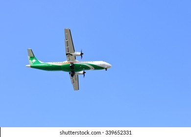 Taipei City, Taiwan - Nov. 15, 2015 : Airplane On Sky, UNI AIR, B-17007.