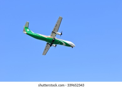 Taipei City, Taiwan - Nov. 15, 2015 : Airplane On Sky, UNI AIR, B-17007.