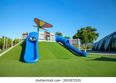 Taipei city, Taiwan-October 3, 2021: Taipei Flower Expo Park-Dance Butterfly Hall is located in Zhongshan District, Taipei City. There is an inclusive playground in the park.
