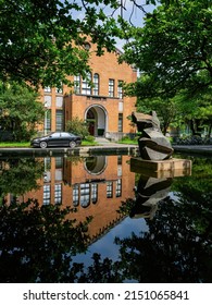 Taipei, JUL 1 2014 - Sunny View Of The Ju Ming Art Sculpture Of NTU Campus