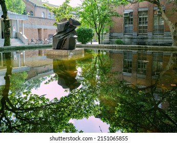 Taipei, JUL 1 2014 - Sunny View Of The Ju Ming Art Sculpture Of NTU Campus