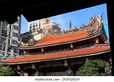 Taipei Longshan Temple In Taiwan. Chinese Folk Religion Landmark.