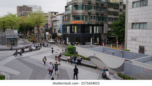 Taipei, Taiwan 20 March 2022: Zhongshan District In Taipei City