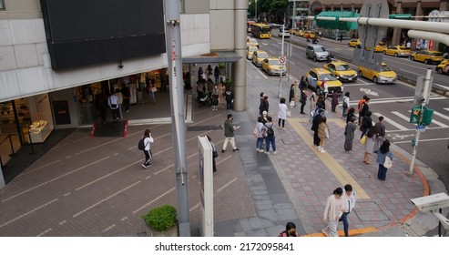 Taipei, Taiwan 20 March 2022: Zhongshan District In Taipei City