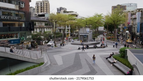 Taipei, Taiwan 20 March 2022: Zhongshan District In Taipei City