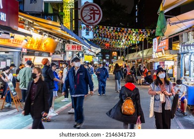 Taipei, Taiwan 24 March 2022: Shida Night Market