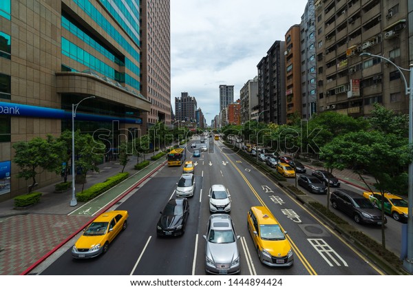 Taipei, Taiwan- 9 June, 2019: Traffic on road in\
Taipei, Taiwan