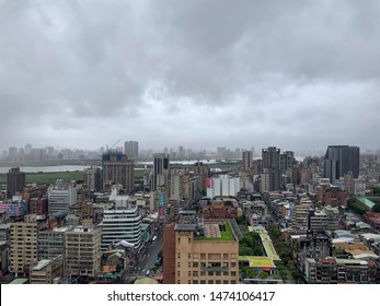 Taipei , Taiwan - August The 9th , 2019 / View Of Taipei City After Typhoon Lekima At 8:16AM. Wanhua District 