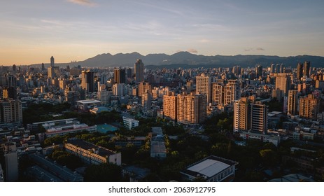 Taipei, Taiwan - July 07 2021: Aerial View  Of Zhongzheng District 