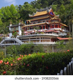 Taipei, Taiwan, March 15th 2021: View Of Zhinan Taoist Temple At Maokong In Wenshan District. It Was Founded In 1882. The Main Deity Of The Temple Is Lü Dongbin.