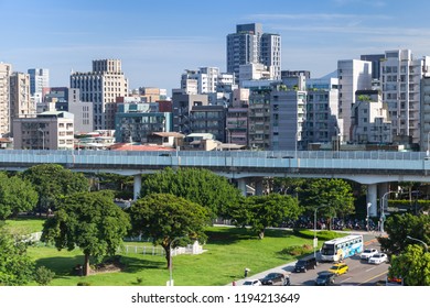Taipei, Taiwan - September 4, 2018: Cityscape of modern Taipei city, aerial view in sunny day  - Shutterstock ID 1194213649