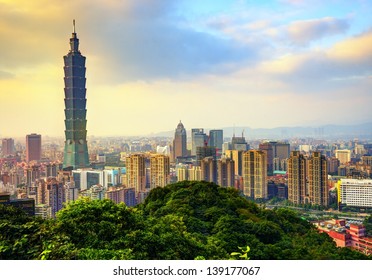 Taipei, Taiwan skyline.