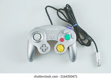 Taipei, Taiwan-May 10 2022:Nintendo GameCube Controller Isolated On White Background 