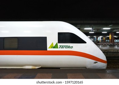 TAIPEI/TAIWAN - November 23, 2019: Head Car Of Taroko Express In Taiwan