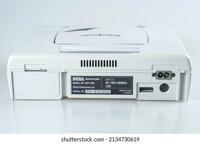 Taipei,Taiwan-Mar 10 2022:Sega Saturn Model HST 3220 Isolated On White Background