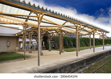 Taitung County ,Taiwan -Feb 25th,2021 :platform At  The Old Taitung Railway Station