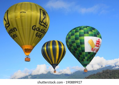 Taitung, Taiwan-Jul 22,2013:  Balloons  In Luye Gaotai During Taiwan International Balloon Fiesta