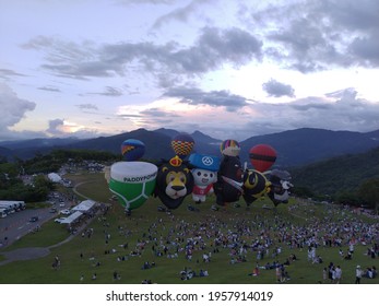 Taitung,Taiwan-08.13.2020:Taiwan International Balloon Festival Hot-air Balloons At Luye Highland