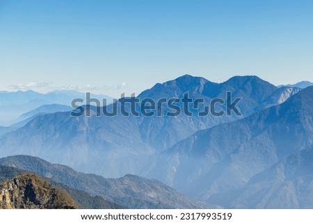 Taiwan Alishan mountain range landscape