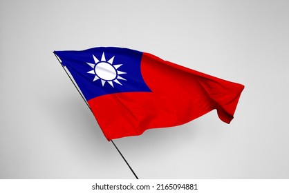 Taiwan flag isolated on white background with clipping path. flag symbols of Taiwan. flag frame with empty space for your text.
